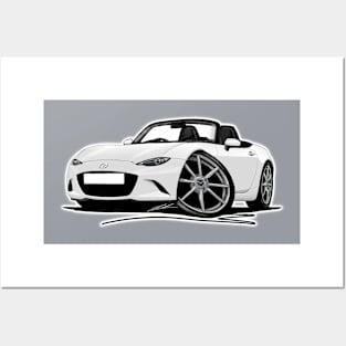 Mazda MX5 (Mk4) White Posters and Art